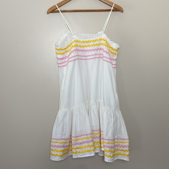 Lisa Marie Fernandez X Target Dress Ric Rac Sleeveless Mini White Yellow Pink S - Picture 8 of 14
